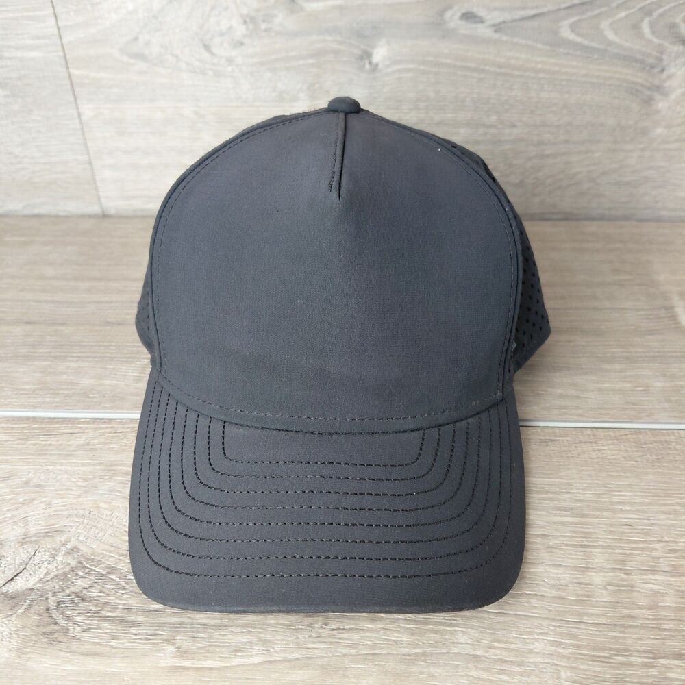 Melin Odyssey Icon Hydro Snapback Hat Cap Black Performance Baseball Golf Hat
